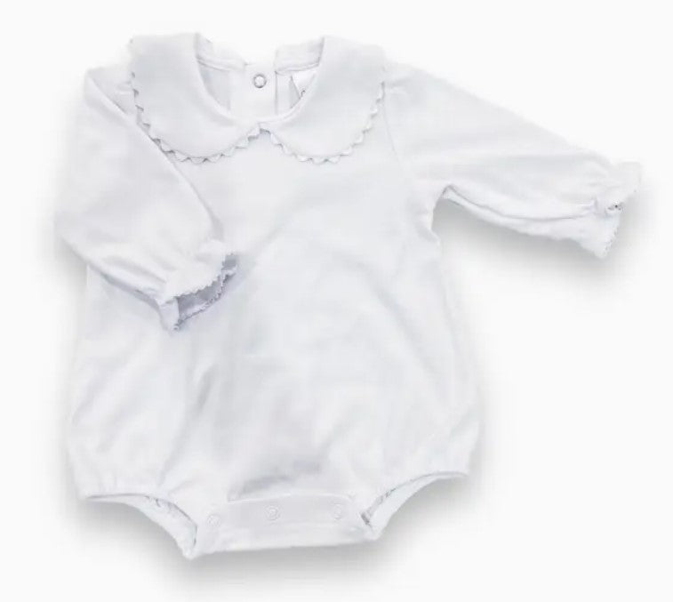 Scallop Collar Long Sleeve Bubble