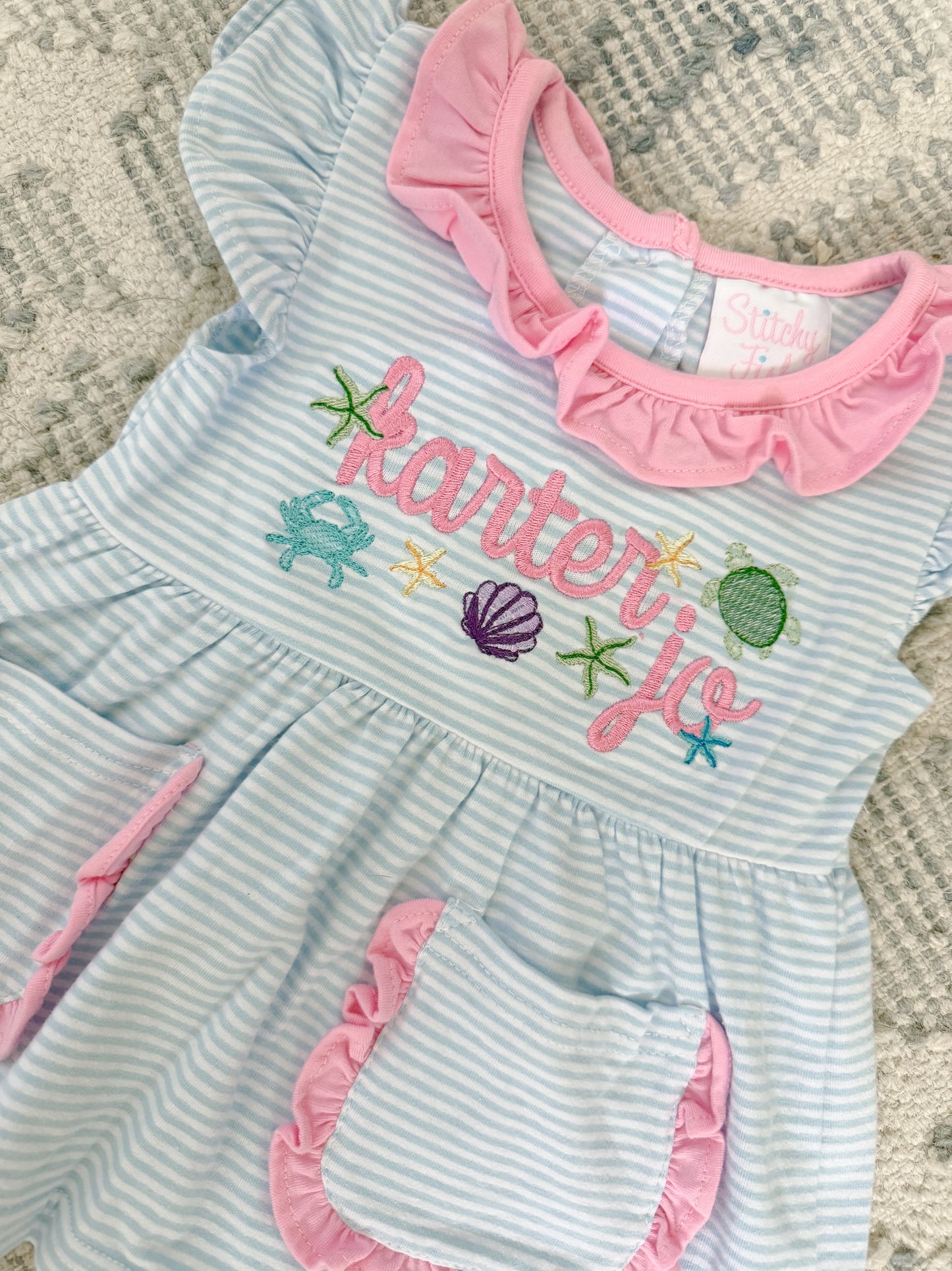 Evie Bubble - Pink Gingham and Light Blue