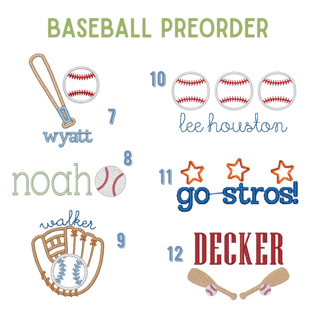 Baseball Pre-Order - Piping Collared Sets (Multiple Colors)