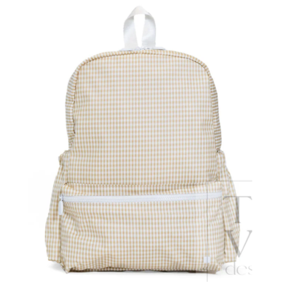 TRVL Back-To-School Pre-Order — Gingham Khaki Backpack