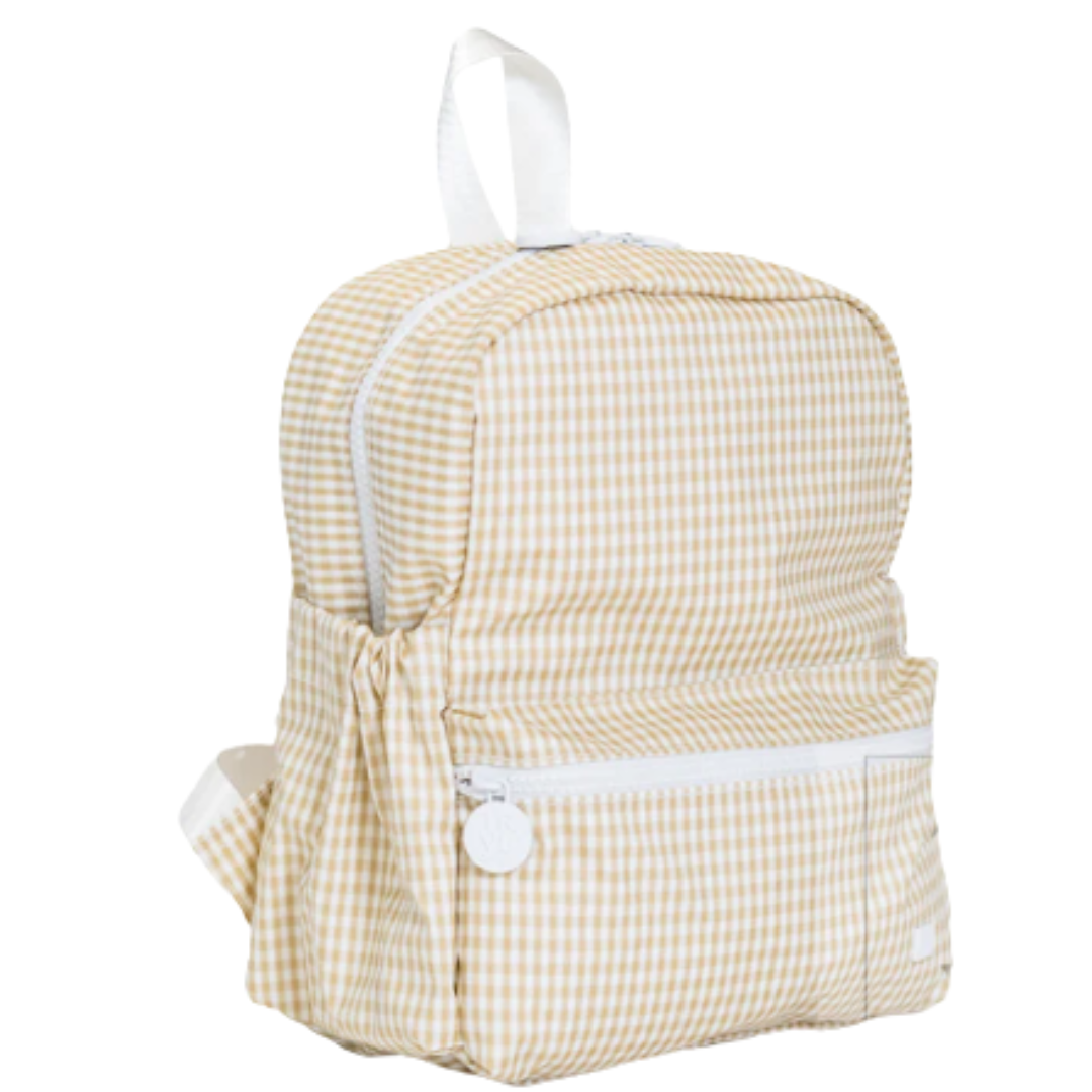 TRVL Back-To-School Pre-Order — Gingham Khaki Backpack