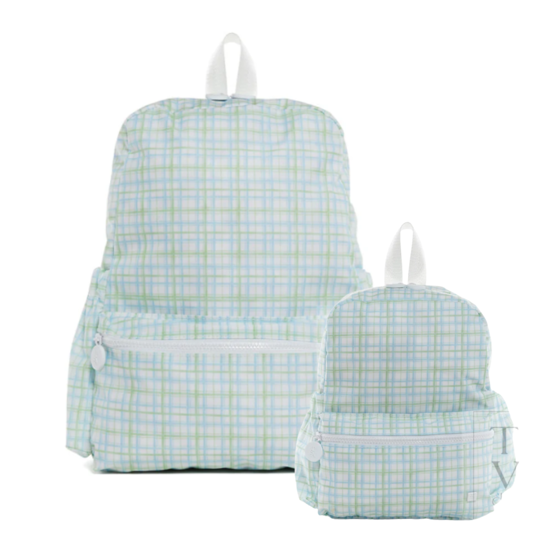 TRVL Back-To-School Pre-Order — Classic Plaid Green Backpack