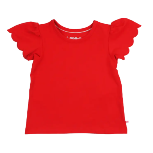 Memorial Day Pre-Order - Red Scallop Sleeve Tee