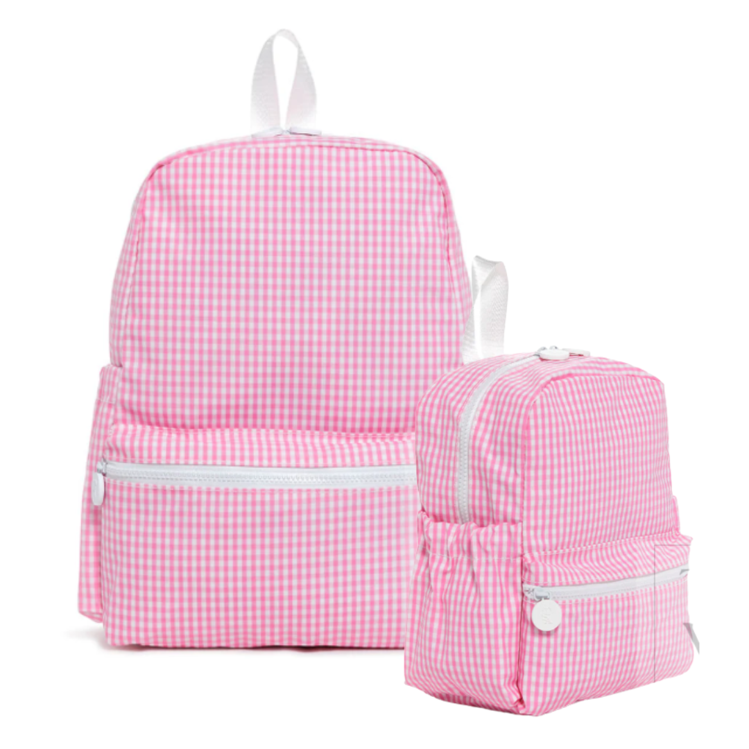TRVL Back-To-School Pre-Order — Gingham Pink Backpack