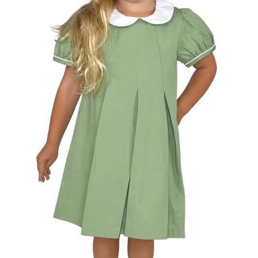Christmas Pre-Order - Sage Green Pleated Dress