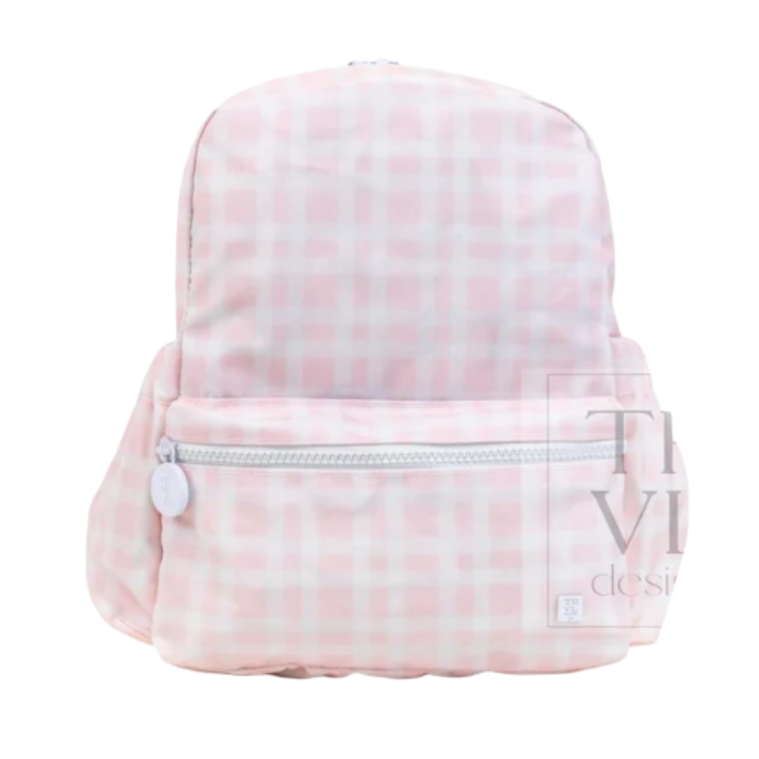 TRVL Back-To-School Pre-Order — Pimlico Plaid Pink Backpack