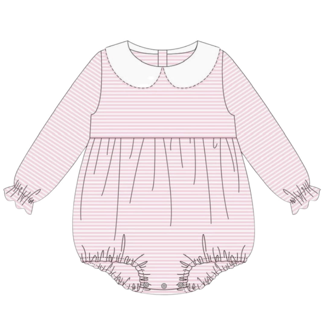 Halloween Pre-Order - Stripe Long Sleeve Collar Bubble (Multiple Colors)