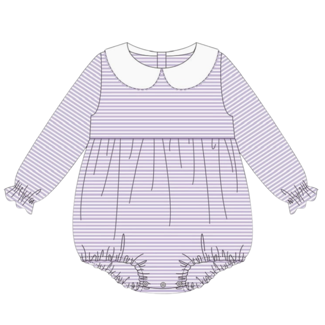 Halloween Pre-Order - Stripe Long Sleeve Collar Bubble (Multiple Colors)