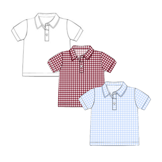 Memorial Day Pre-Order - Fairway Embroidery Gingham Collared Shirt (Multiple Colors)