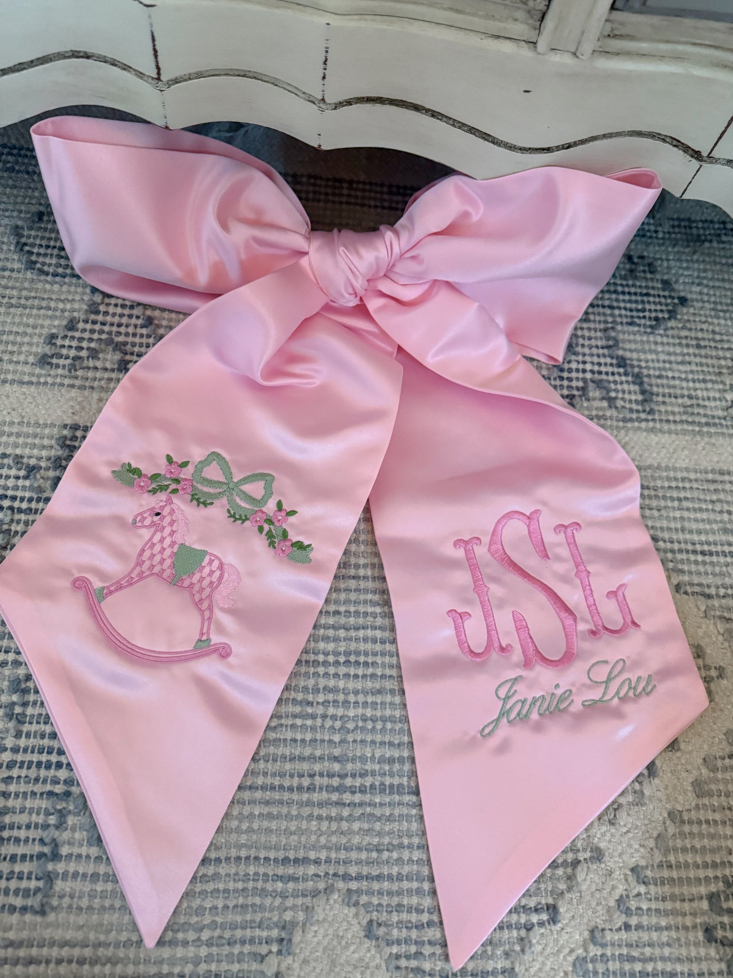 Satin Baby Bow Sash (Multiple Colors)