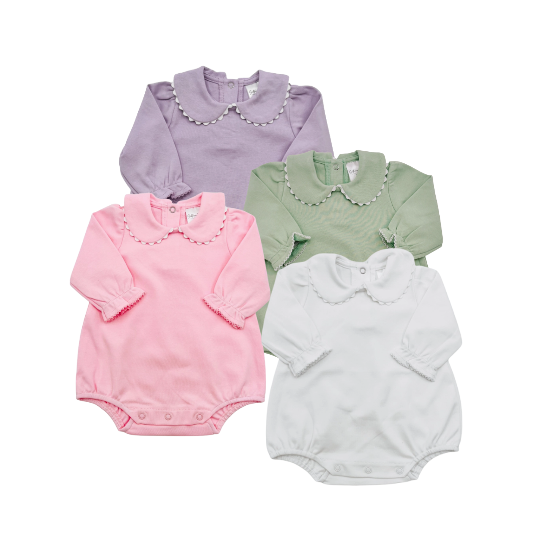 Halloween Pre-Order - Girls Piping Collar Long Sleeve Bubble (Multiple Colors)