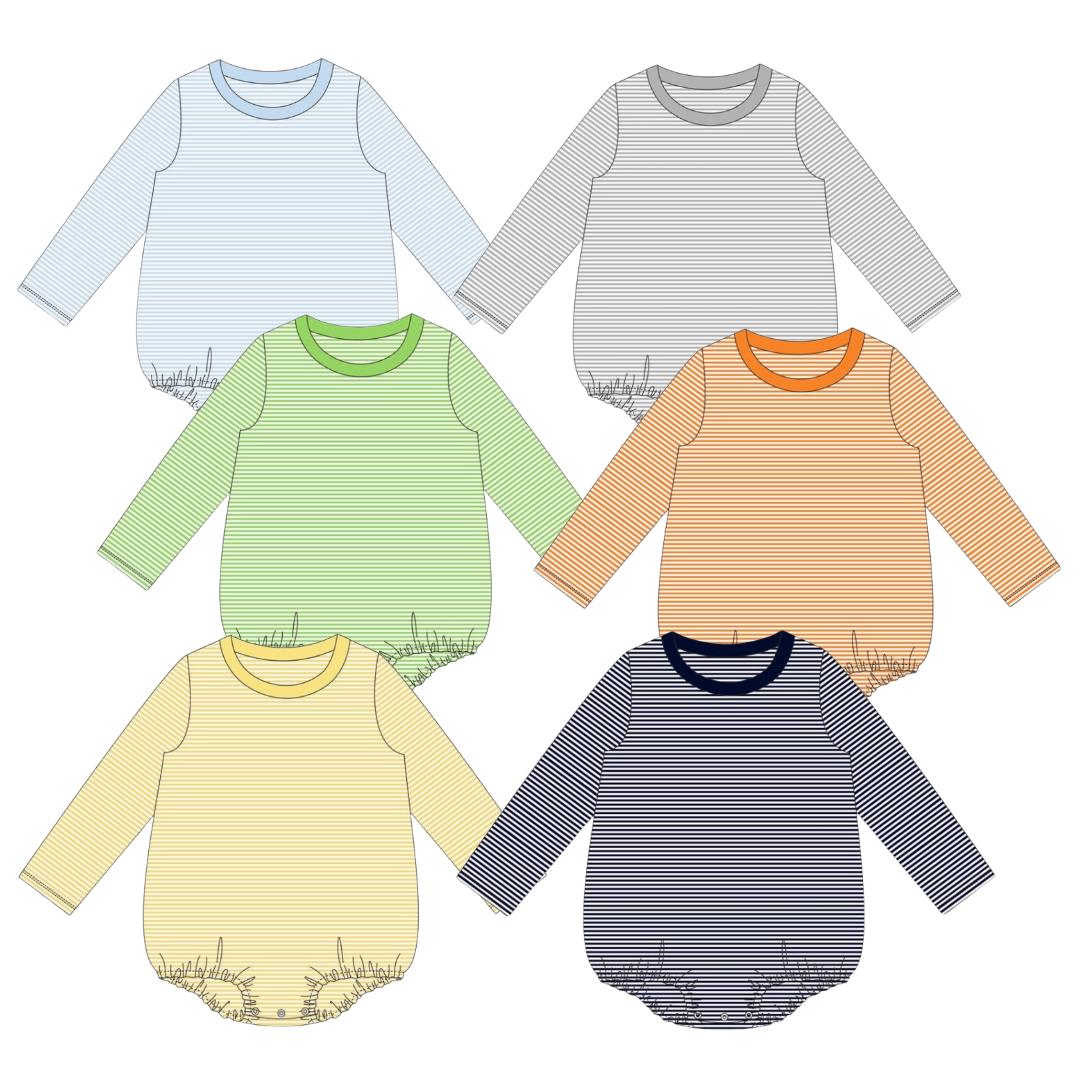 Halloween Pre-Order - Stripe Long Sleeve Bubble (Multiple Colors)