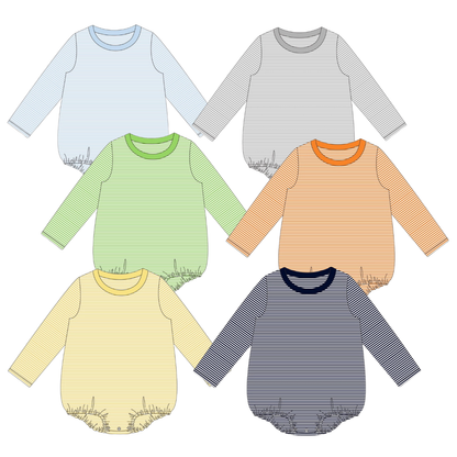 Halloween Pre-Order - Stripe Long Sleeve Bubble (Multiple Colors)