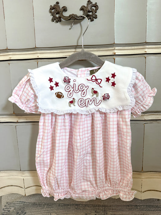 Game Day Pre-Order - Gingham Scallop Bib Bubble (Multiple Colors)