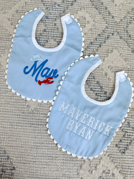 Blue Pique Trim Bib