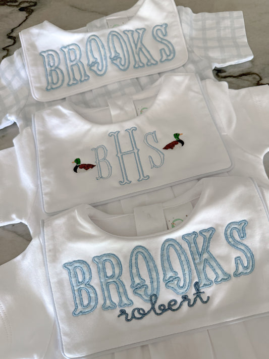 Paty Blue Gingham Bubble with Bib