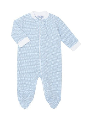 Nella Pima Blue Zipper Footie