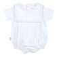 Boys White Bubble with Blue Piping