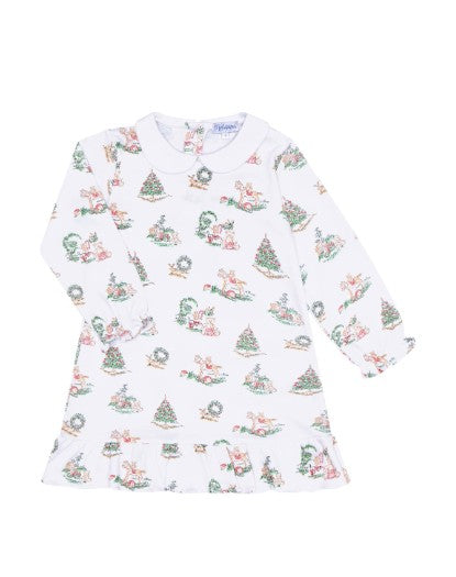 Christmas Toile Nella Pima Girls Playtime Dress