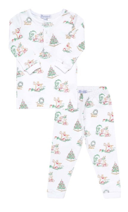 Christmas Toile Nella Pima Boys Pajama Set