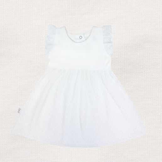 Girls Eyelet Sleeve Dress