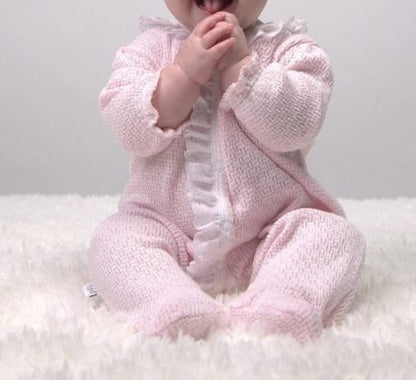 Paty Pink Knit Footie w Eyelit