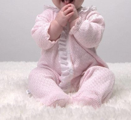 Paty Pink Knit Footie w Eyelit