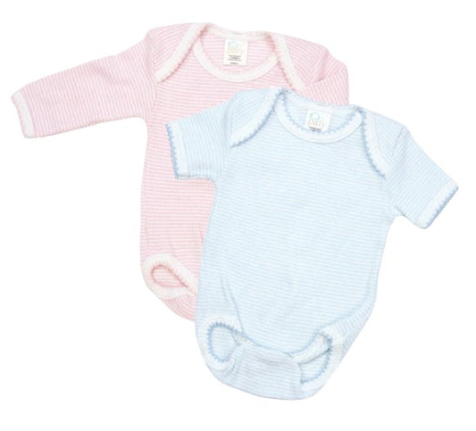 Paty Blue Knit Overlap Shoulder Onsie - Longsleeve