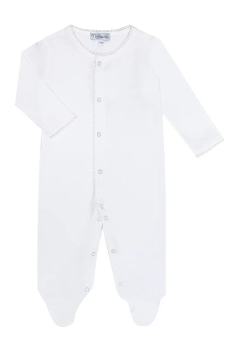 Nella Pima White Crochet Footie