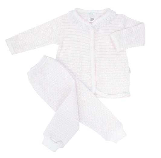 Paty Pinstripe Set with Eyelit Trim