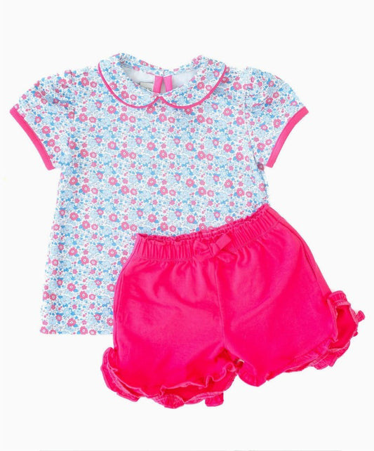 Periwinkle Poppy Floral Pima Parker Set