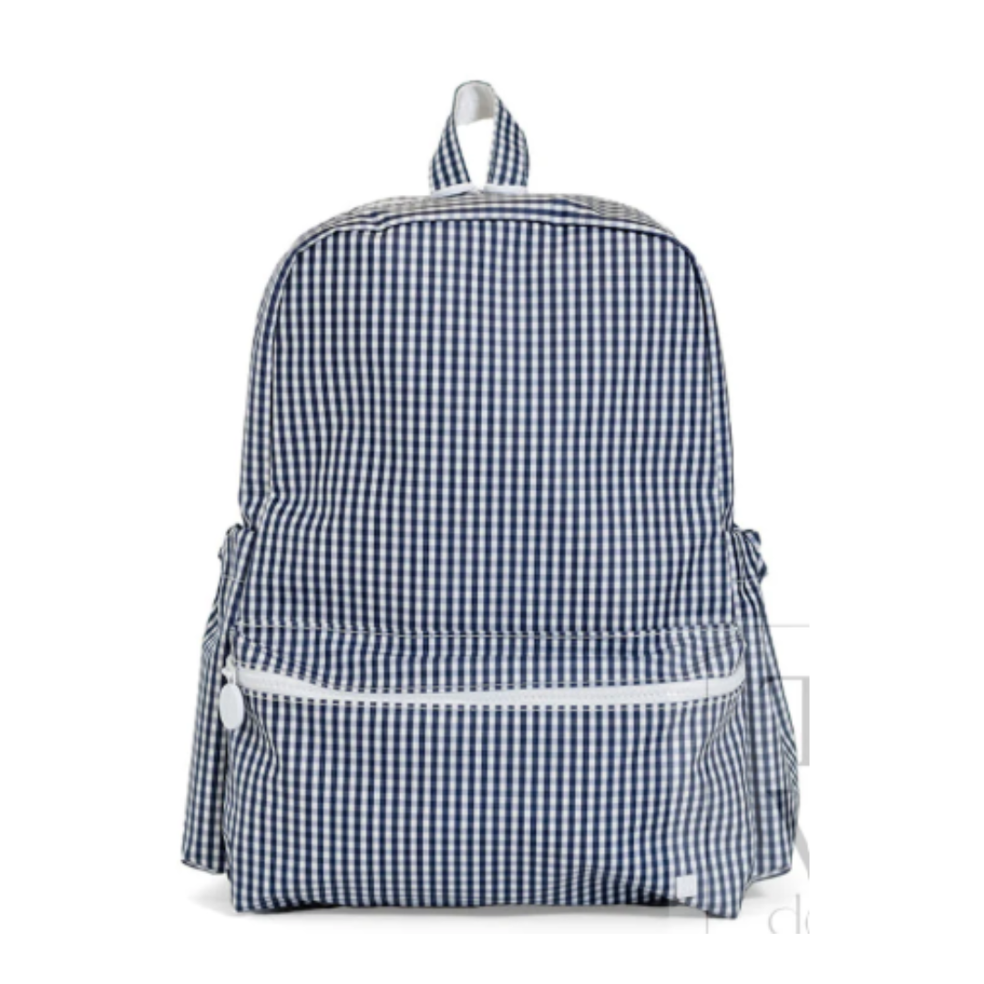 TRVL Back-To-School Pre-Order — Gingham Navy Backpack