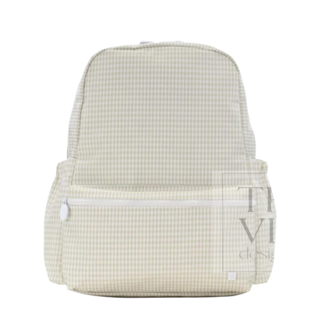 TRVL Back-To-School Pre-Order — Gingham Pearl Gray Backpack