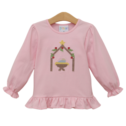 Jelly Bean Christmas Pre-Order — Away in a Manger Ruffle Shirt
