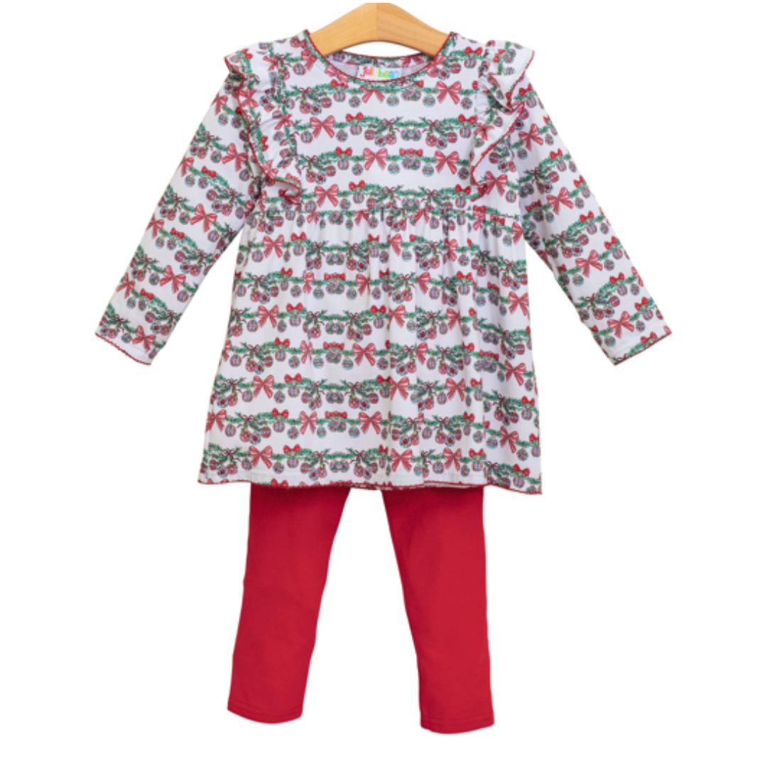 Jelly Bean Christmas Pre-Order — Bows and Baubles Christmas Flutter Pant Set