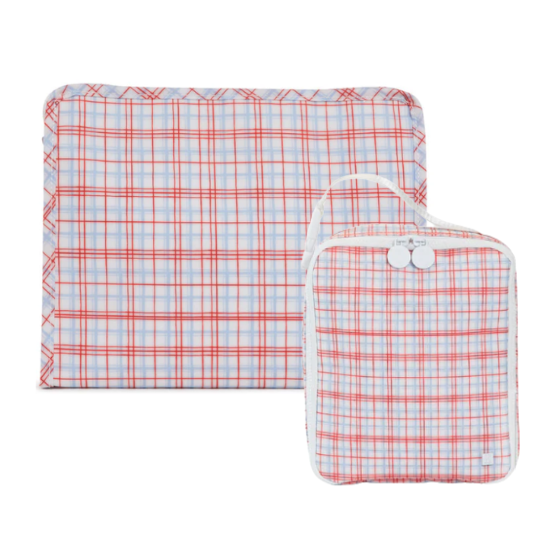 TRVL Back-To-School Pre-Order — Classic Plaid Red Pouch/Lunch Kit