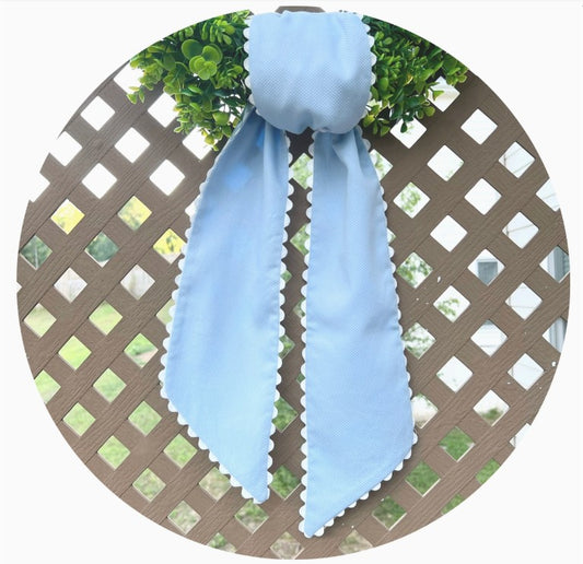 Blue Pique Wreath Sash