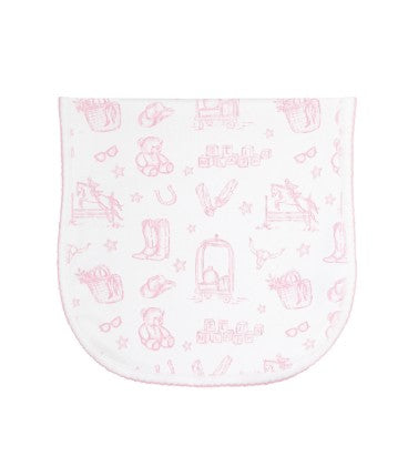 Nella Pima Pink Lonestar Toile Burp Cloth
