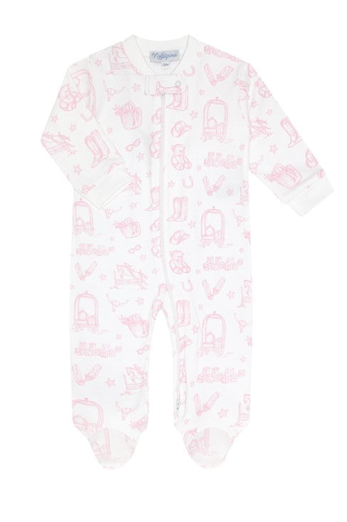 Nella Pima - Pink Lonestar Toile Footie